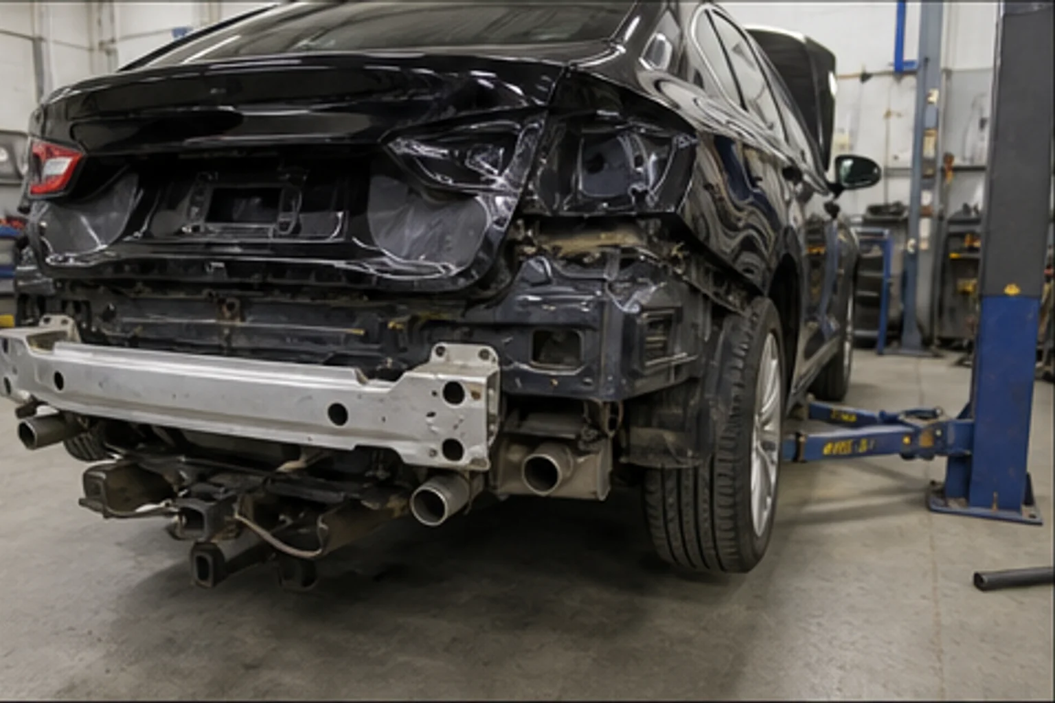 Rear-end collision, full structural repair
