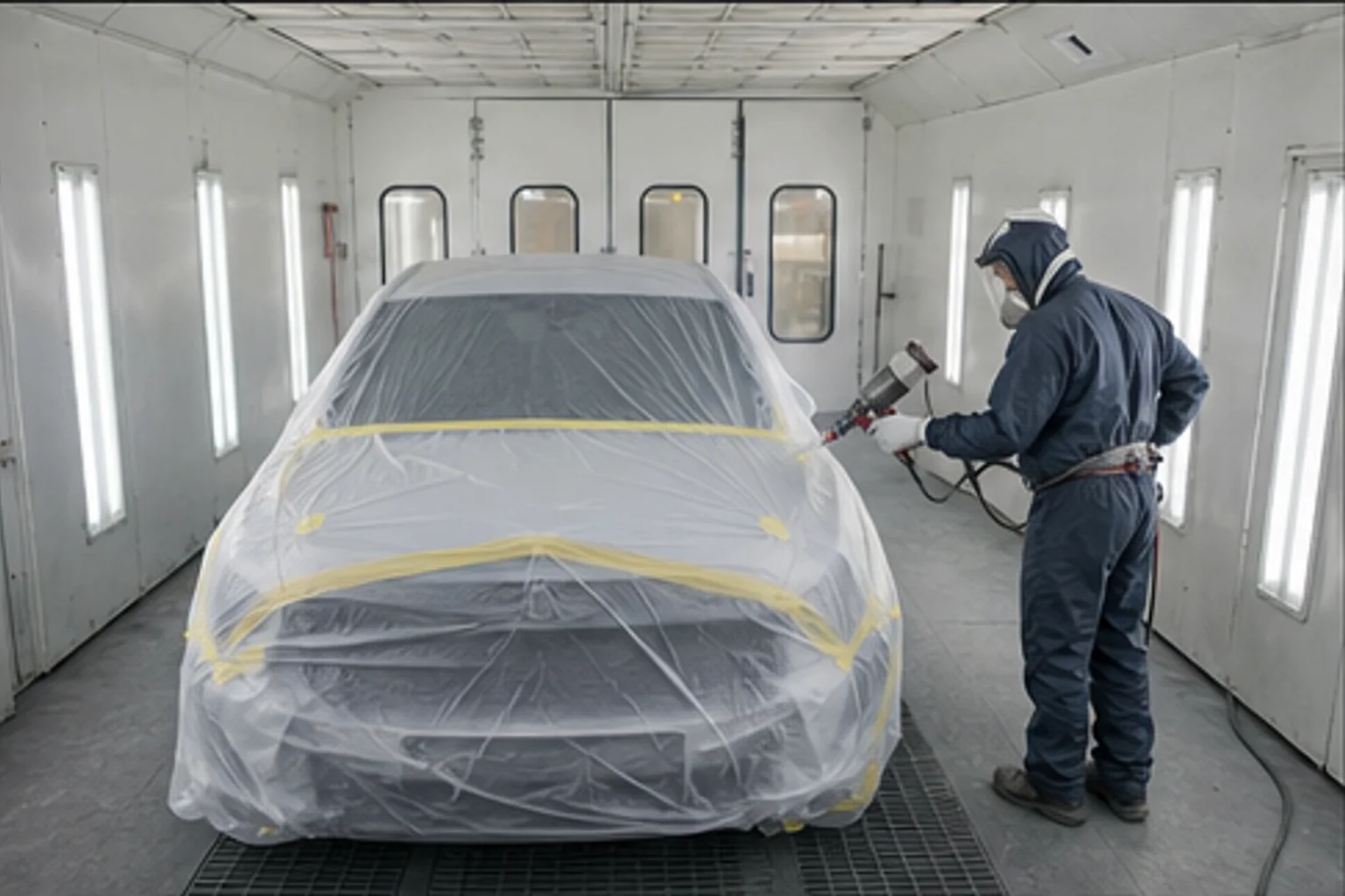 Downdraft paint booth