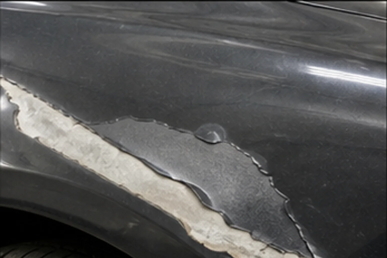 Adhesion failure at repair site